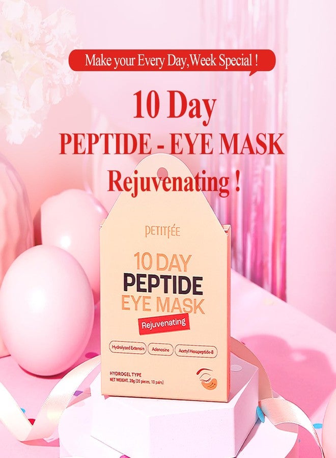Petitfee 10 DAY Eye Mask Peptide 20pcs (10pairs) - Rejuvenating Eye Patch, Firming Eye with Hydrolyzed Extensin, Peptide, Adenosine, travel friendly, lightweight - Image 2